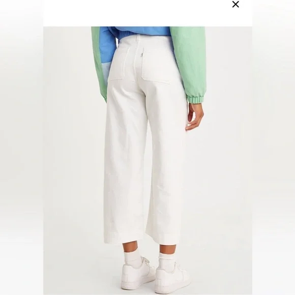 LEVI'S Ribcage Wide Leg Crop - White - Picture 2 of 7